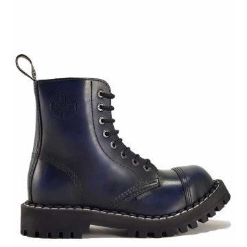 Steel - 8 soros, koptatott kék bakancs