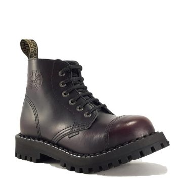 Steel - 6 soros, koptatott bordó bakancs