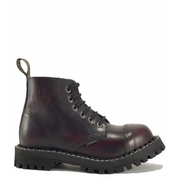 Steel - 6 soros, koptatott bordó bakancs