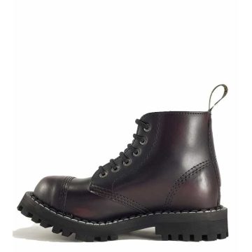 Steel - 6 soros, koptatott bordó bakancs