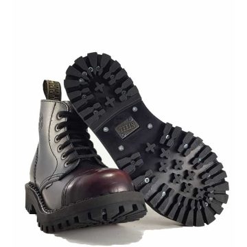 Steel - 6 soros, koptatott bordó bakancs