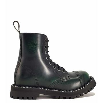 Steel - 8 soros, koptatott zöld bakancs