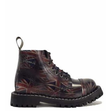 Steel - 6 soros, koptatott UK fekete bakancs