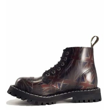 Steel - 6 soros, koptatott UK fekete bakancs