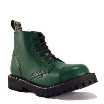 Steel - 6 soros full zöld bakancs