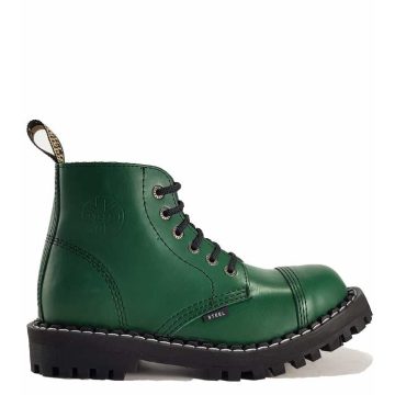 Steel - 6 soros full zöld bakancs