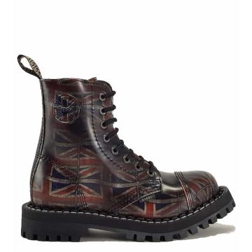 Steel - 8 soros, koptatott UK fekete bakancs