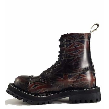 Steel - 8 soros, koptatott UK fekete bakancs