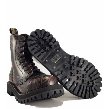 Steel - 8 soros, koptatott UK fekete bakancs