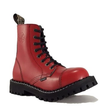 Steel - 8 soros full piros bakancs