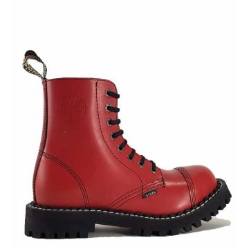 Steel - 8 soros full piros bakancs