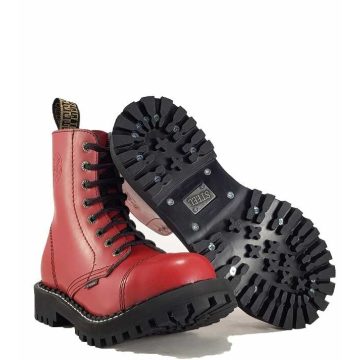 Steel - 8 soros full piros bakancs