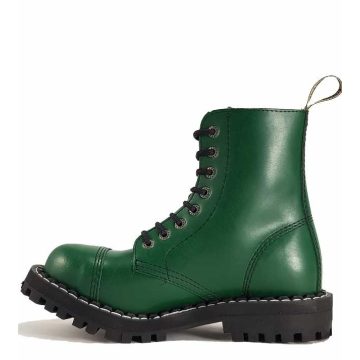 Steel - 8 soros full zöld bakancs