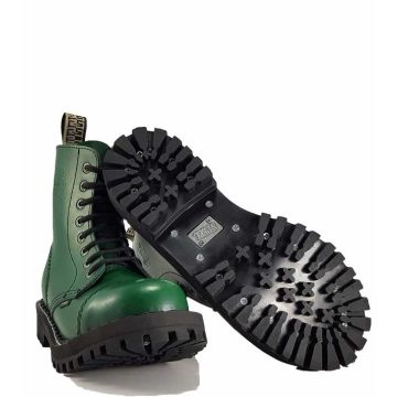 Steel - 8 soros full zöld bakancs