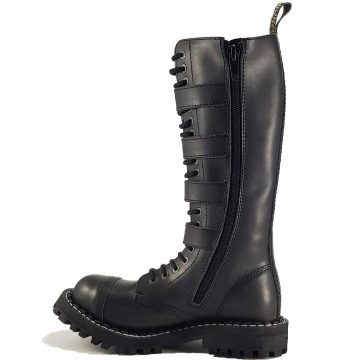 Steel - 20 soros, 4 csatos fekete bakancs 39-ES