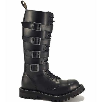 Steel - 20 soros, 4 csatos fekete bakancs 41-ES