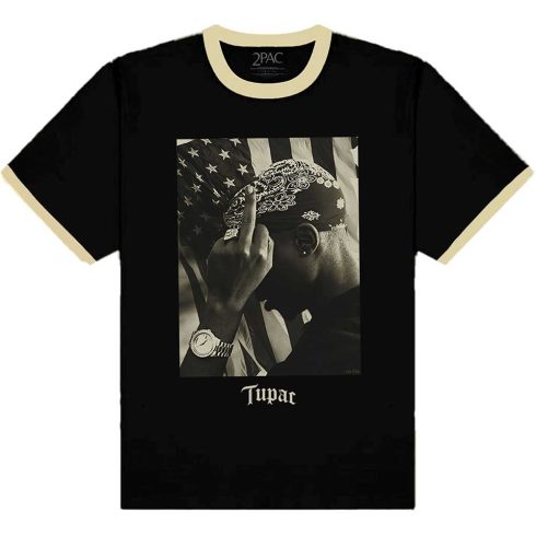 Tupac - Flag Photo (Ringer) póló