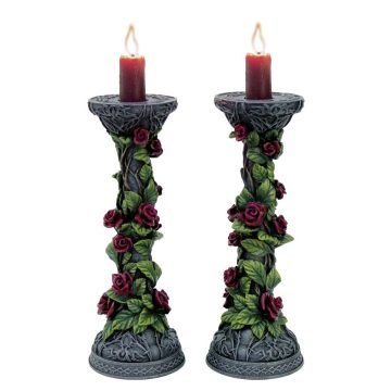 Rózsás gyertyatartó 1 pár 