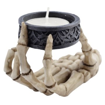 Csontvázkéz mécsestartó