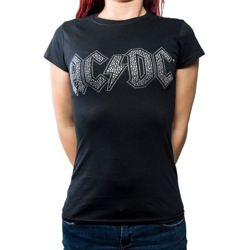 AC/DC strasszköves női póló