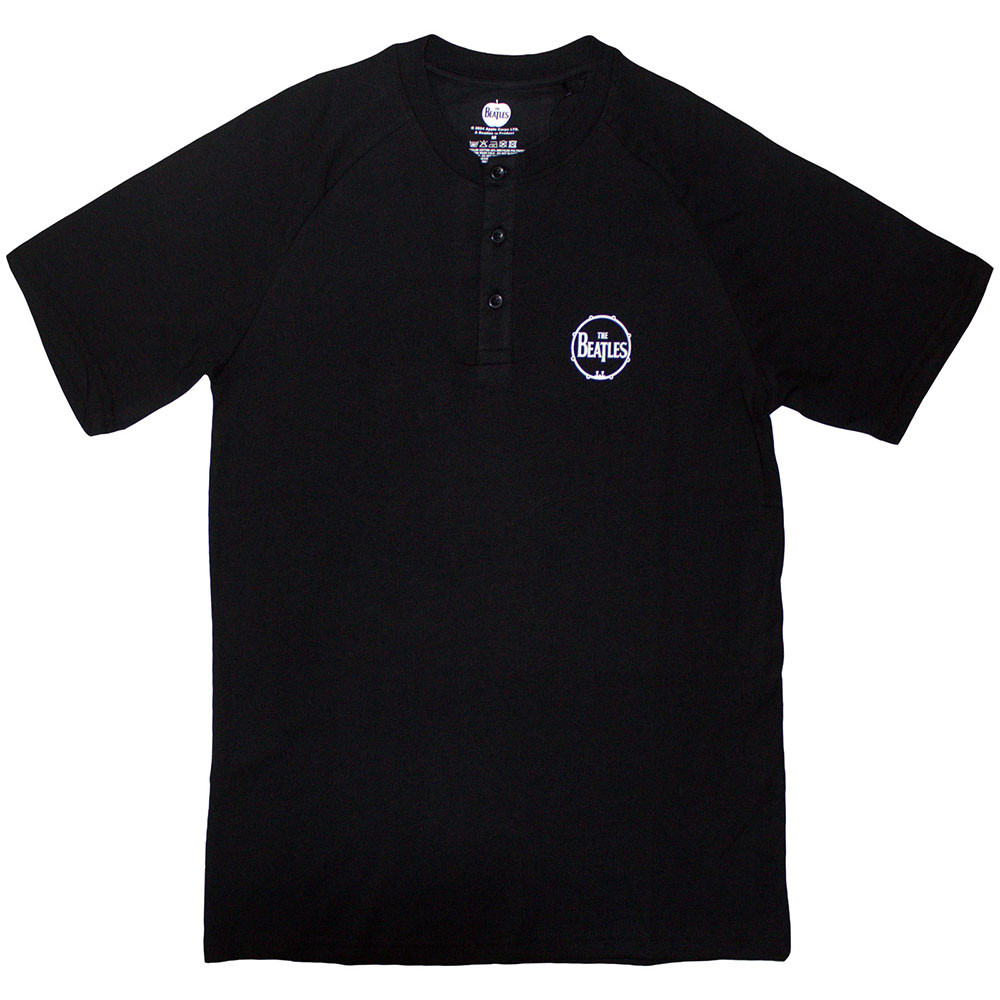 The Beatles - Mini Drum Logo (Black) (3 Button Collar) póló