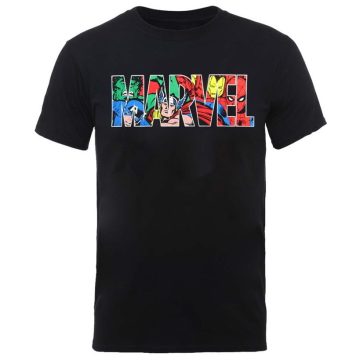   Marvel Comics - LOGO CHARACTER INFILL póló ( S-es méret ) 