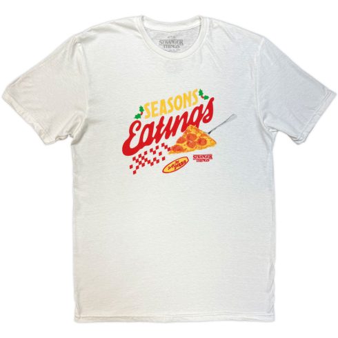 Stranger Things - Season Of Eating Pizza (White) póló