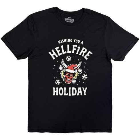 Stranger Things - Wishing You A Hell Fire (Black) póló