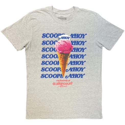 Stranger Things - Scoop Ahoy Ice Cream (Grey) póló