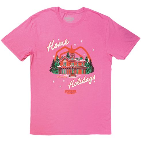 Stranger Things - Home Holidays (Pink) póló