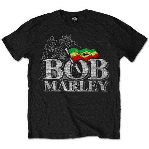 Bob Marley - Distressed Logo póló