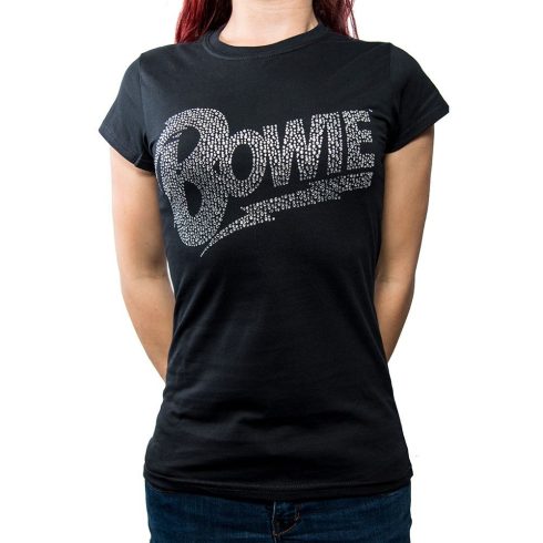 David Bowie strasszköves női póló