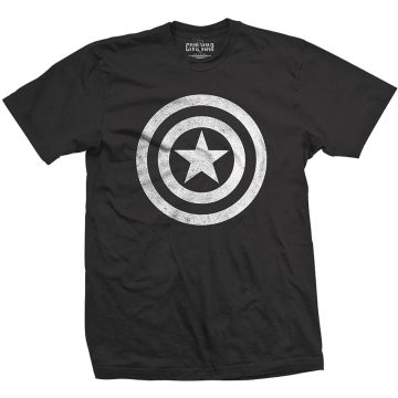 Captain America Civil War Basic Shield Distressed póló