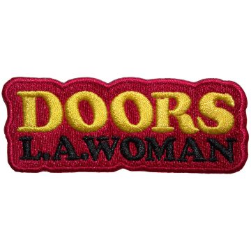 The Doors - LA Woman Text Logo on Red (szőtt) felvarró