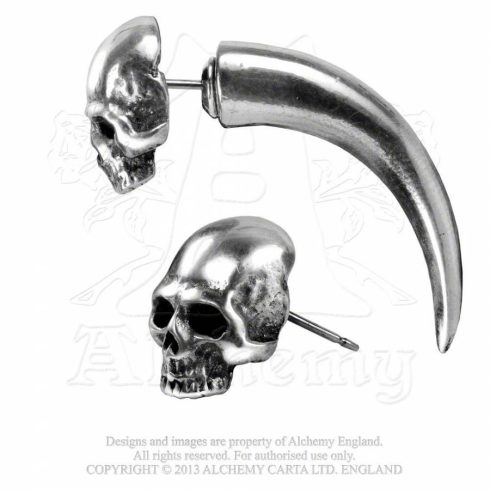 Alchemy Tomb Skull Horn fülbevaló