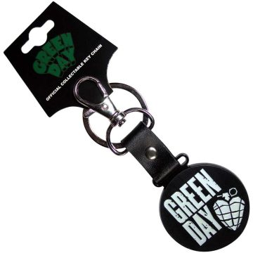 Green Day - Stacked Logo & Grenade Circle fém kulcstartó