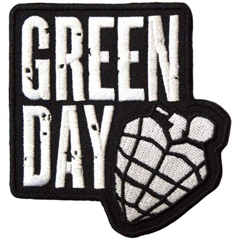 Green Day - Stacked Logo & Grenade (szőtt) felvarró