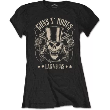  Guns N Roses - Top Hat, Skull & Pistols Las Vegas női póló