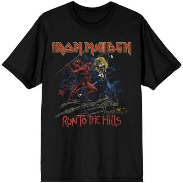   Iron Maiden - Number of the Beast Run To The Hills Distress póló