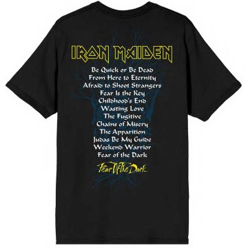   Iron Maiden - Fear of the Dark Album Tracklisting (Back Print) póló