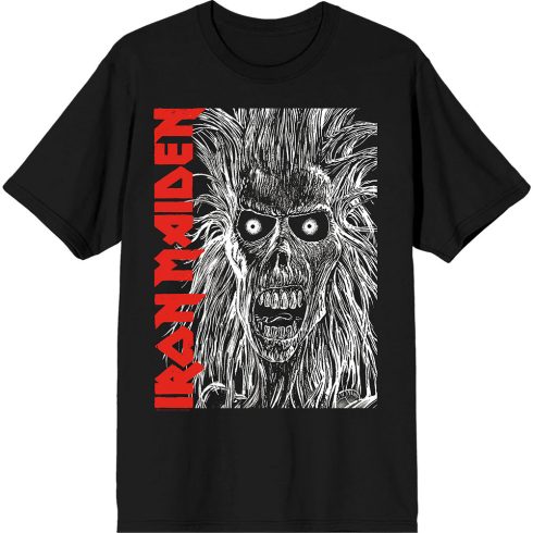 Iron Maiden - Eponymous Face Red Logo póló