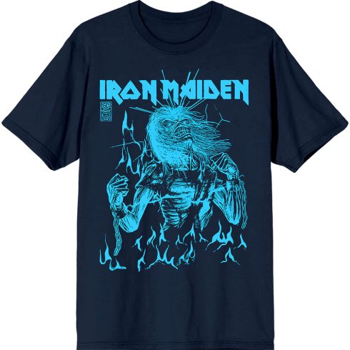 Iron Maiden - 50 Life After Death Flames Blue (Navy Blue) póló