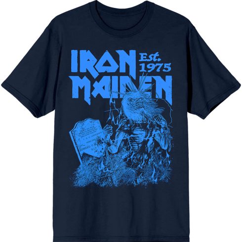 Iron Maiden - Est. 1975 Life After Death Stamp (Navy Blue) póló