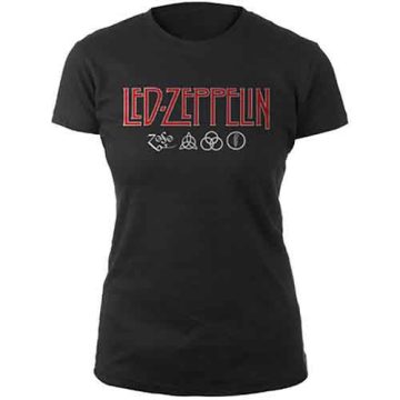 Led Zeppelin - Logo & Symbols női póló