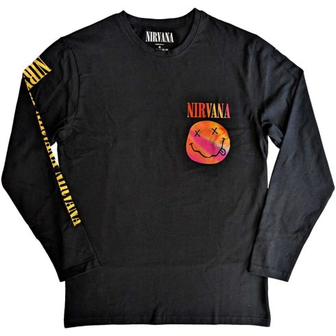 Nirvana - Gradient Happy Face (Back & Sleeve Print) hosszú ujjú póló