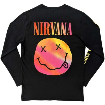   Nirvana - Gradient Happy Face (Back & Sleeve Print) hosszú ujjú póló