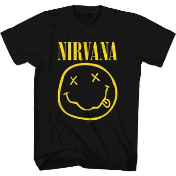 Nirvana - Yellow Happy Face (Black) póló