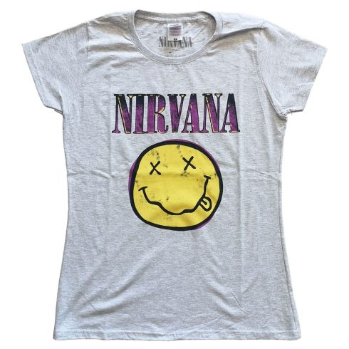 Nirvana - Xerox Smiley Pink női póló
