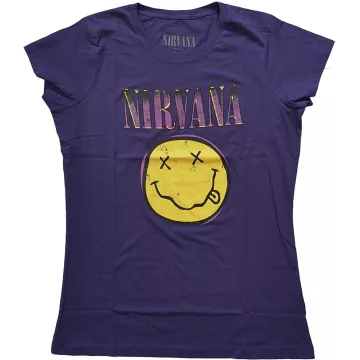 Nirvana - Xerox Smiley Pink női póló