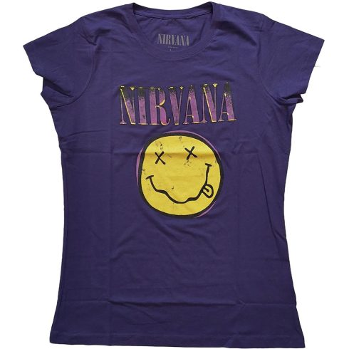 Nirvana - Xerox Smiley Pink női póló